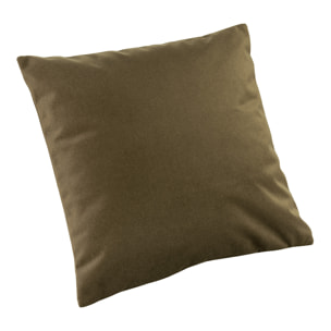 Coussin velours  - Effet peau de pêche - Vert Olive