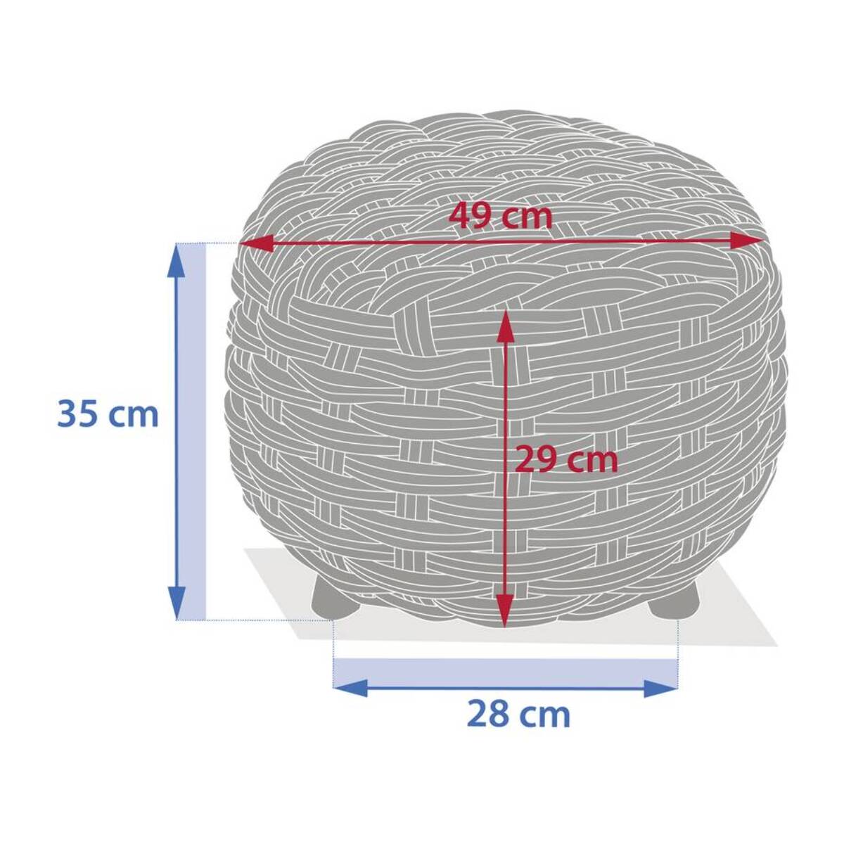 Pouf de jardin Obbae acajou