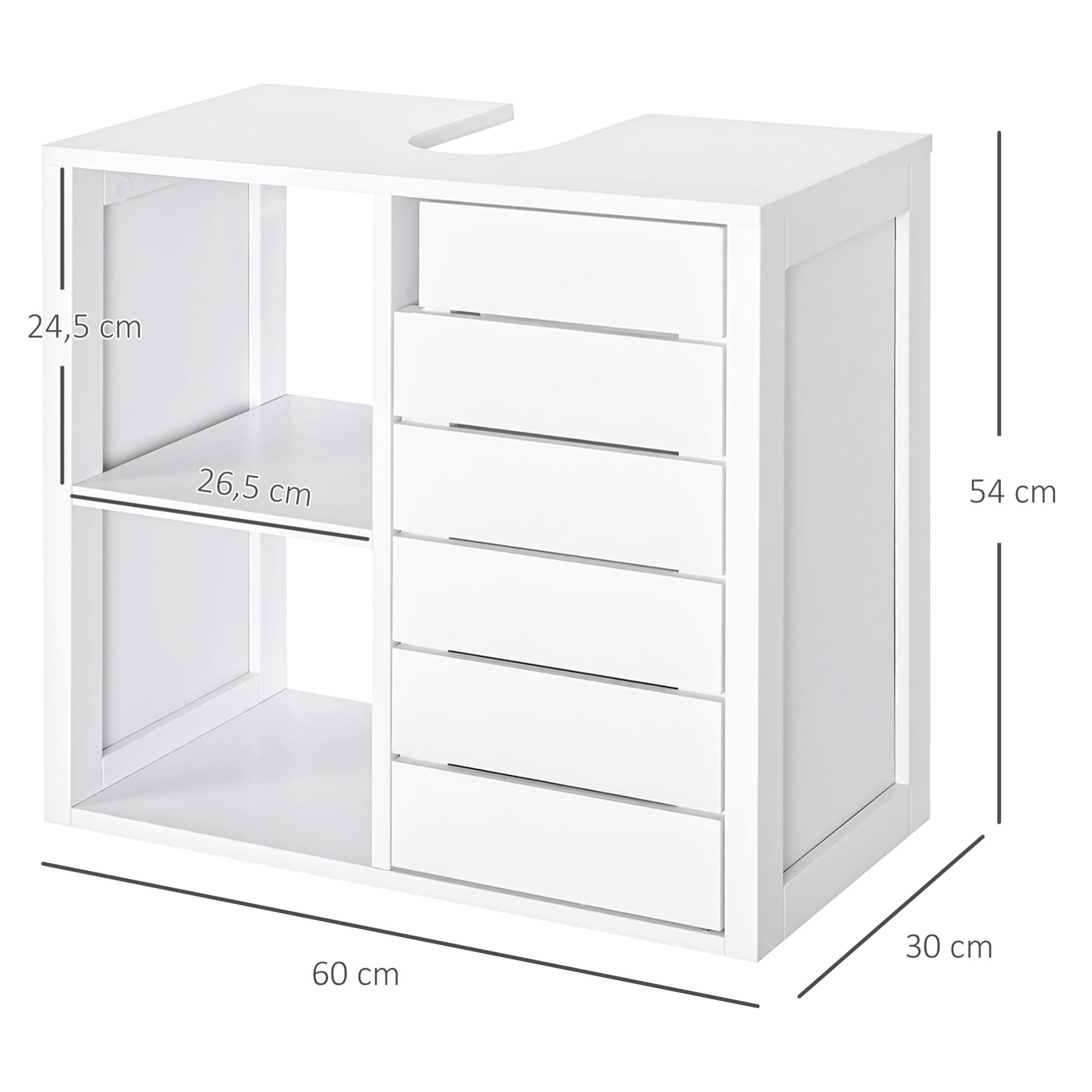 Armario Bajo para Lavabo con Armario 60x30x54cm Blanco