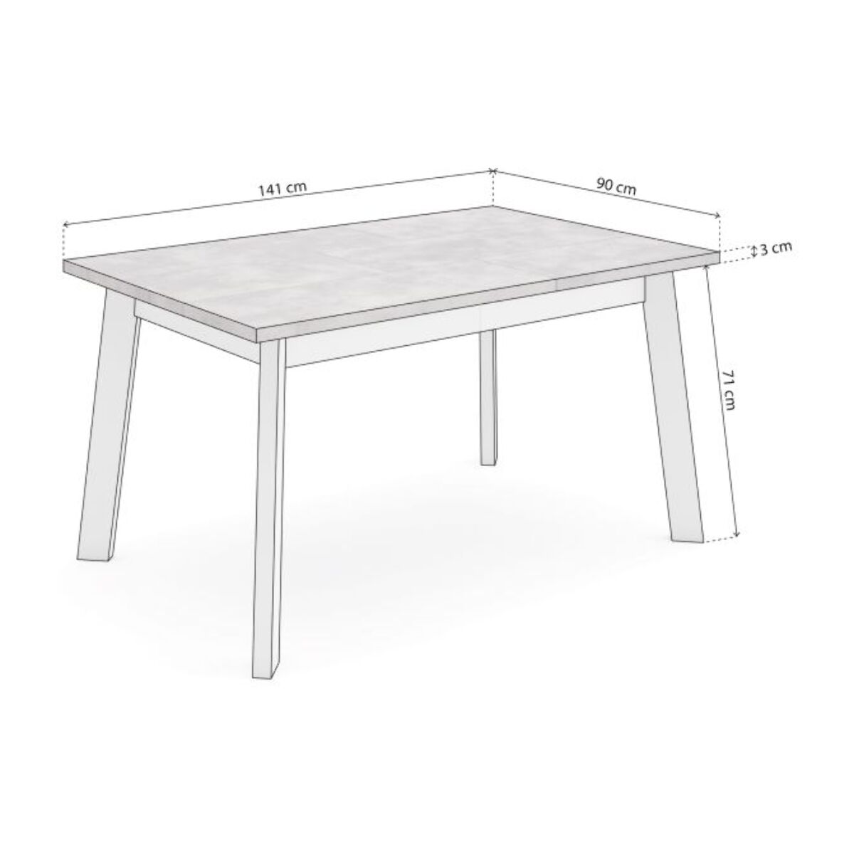 Mesa de comedor Naira 140 Cemento Blanco