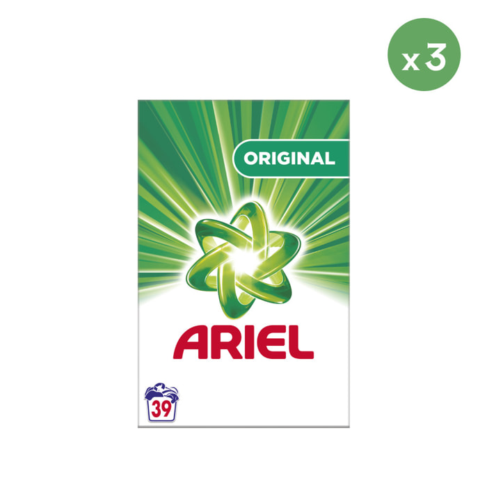 3x39 Lavages Original, Lessive En Poudre Ariel