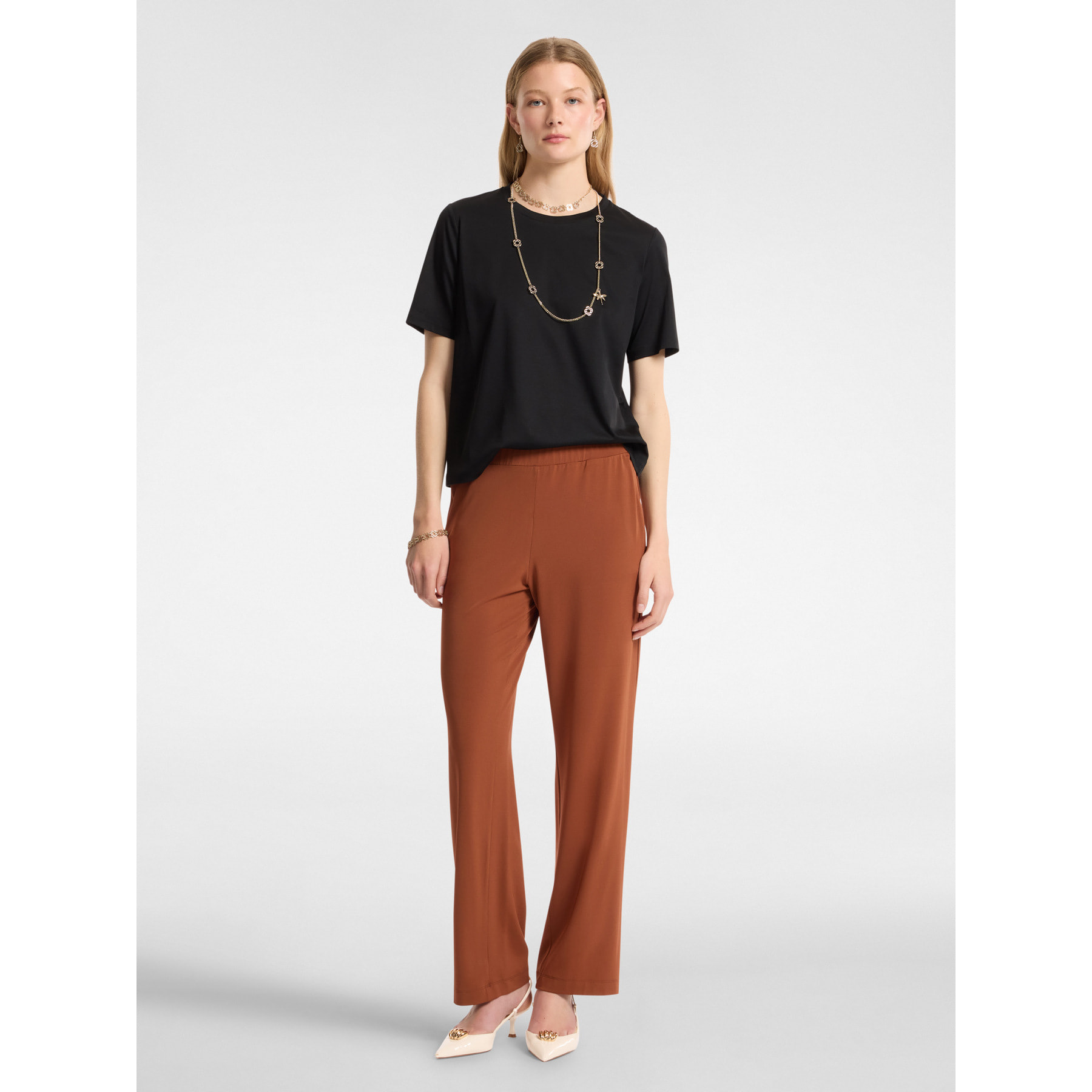 Elena Mirò - Pantaloni pull on - Marrone