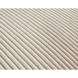 Garance - canapé droit 3 places - en velours côtelé - Beige