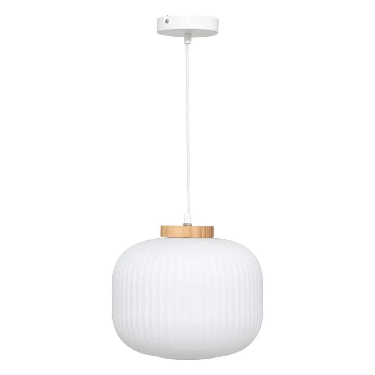 Suspension verre "Travis" blanc D25cm
