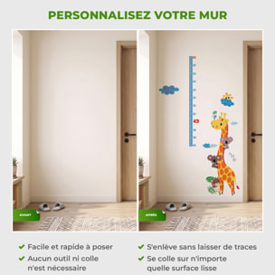 Stickers Muraux décoration adhésifs toise girafe et koalas