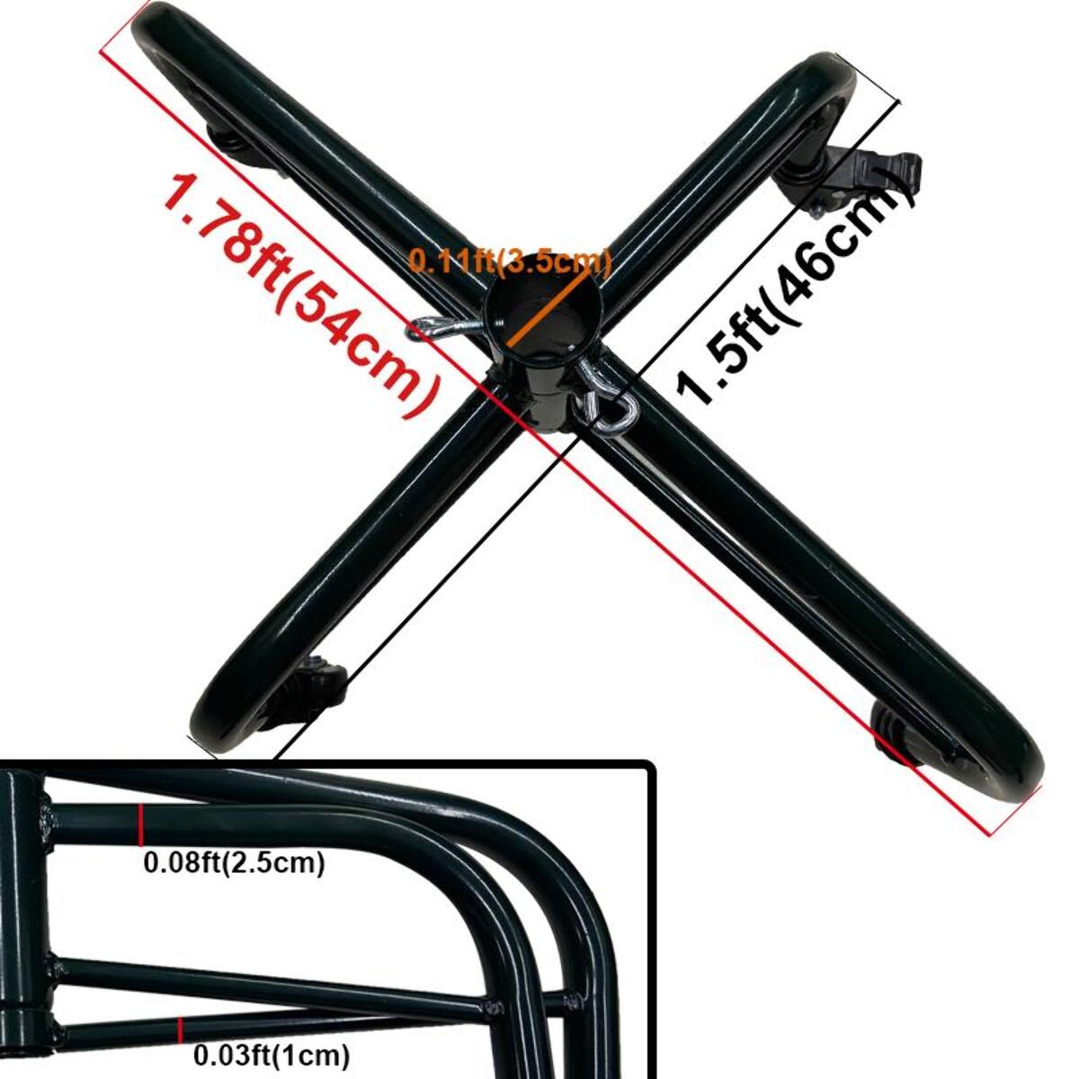 Base per albero di natale in metallo nero con ruote cm66