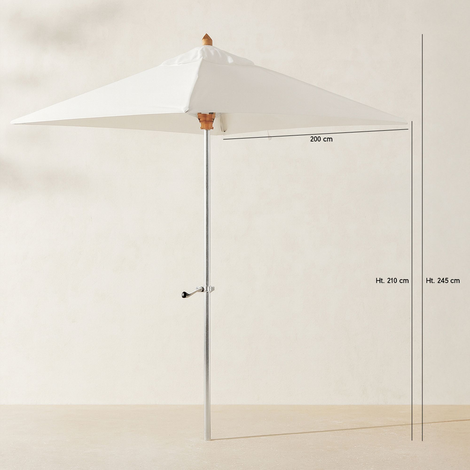 Parasol en aluminium et toile blanc 200cm COMETE