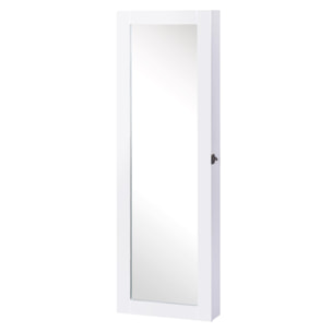 Espejo Joyero de Pared o de Pie Armario para Joyas Guardajoyas MDF Blanco