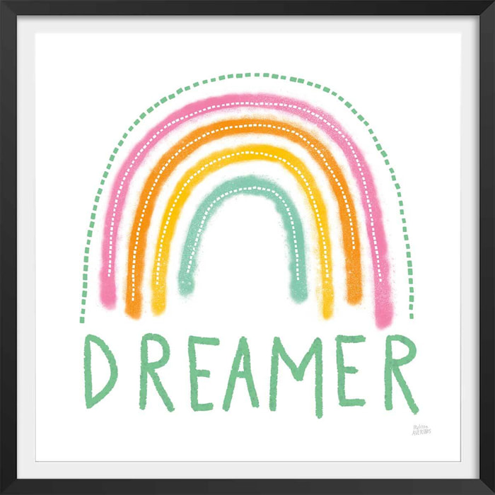 Affiche Dreamer graphic Affiche + cadre en bois - Noir