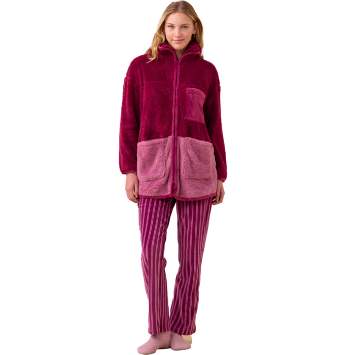 Vestaglia donna invernale in eco pelliccia articolo unita. Noidinotte