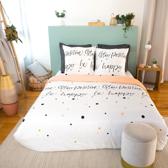 Parure housse de couette 100%microfibre 72gsm positive