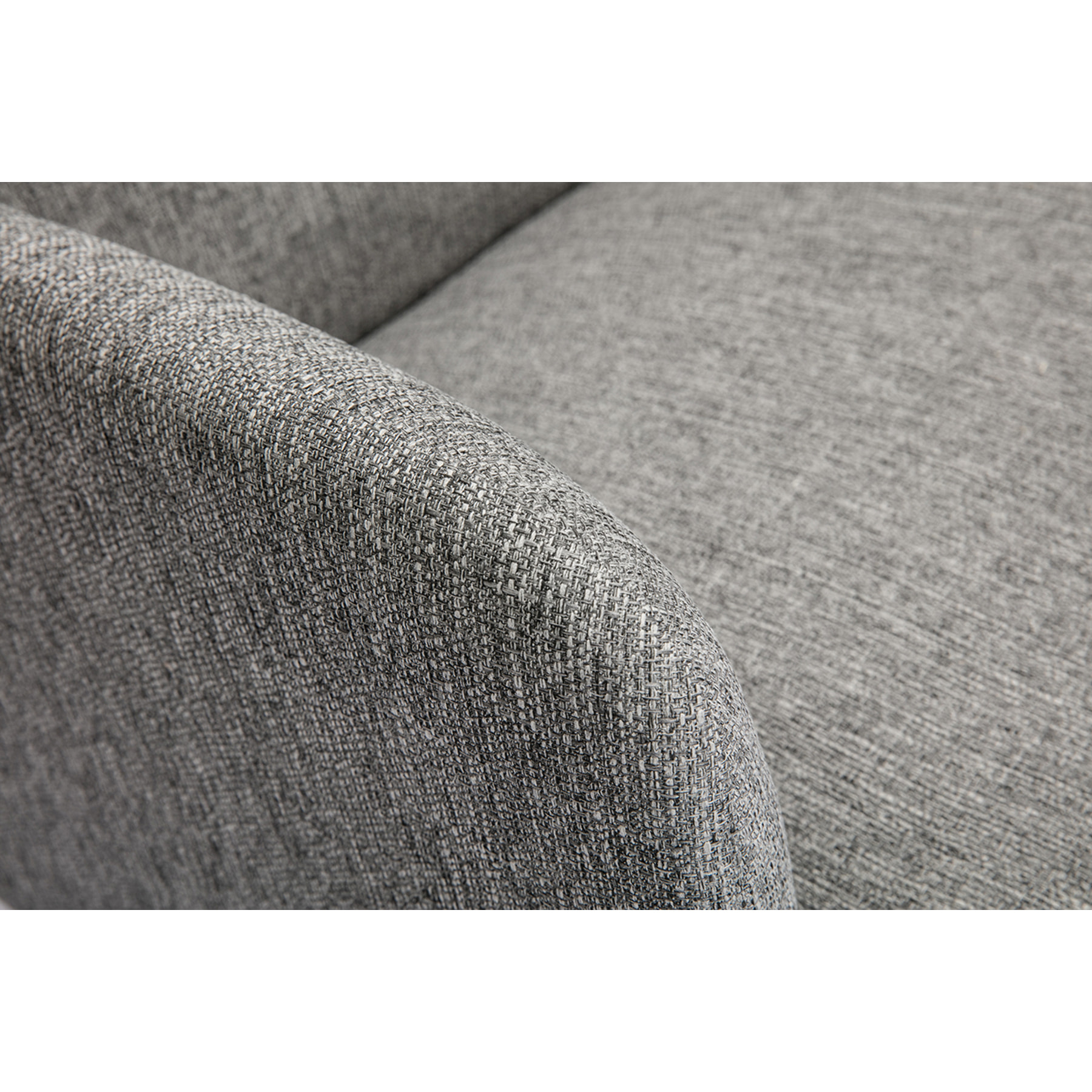 Canapé scandinave 2 places en tissu gris clair et bois clair ISKO