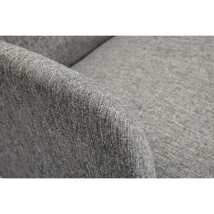 Canapé scandinave 2 places en tissu gris clair et bois clair ISKO