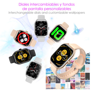 Smartwatch GTS4 Plus con llamadas BT, notificaciones push. Monitor deportivo y de salud. Corona multifunción. 2 correas silicona y metal.