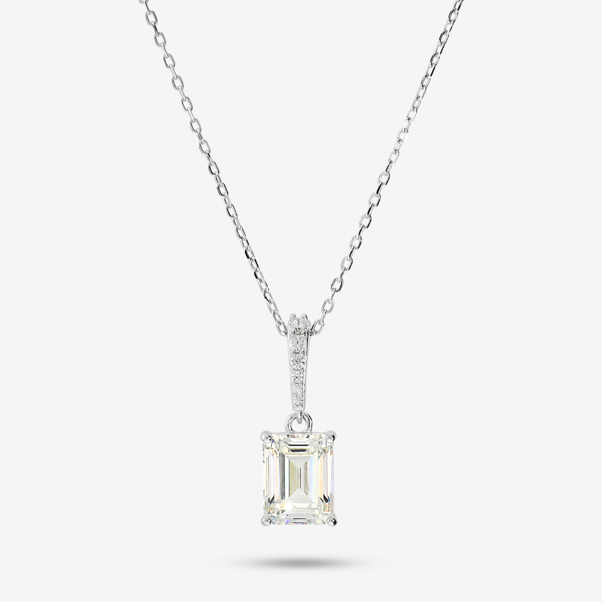 Collana in Argento 925 con Cubic Zirconia a Baguette e Pavé