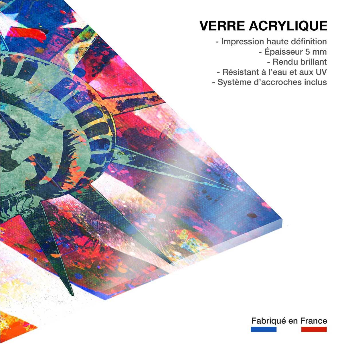 Tableau Affiche illustration graffiti statut de la liberté Tableau plexiglas