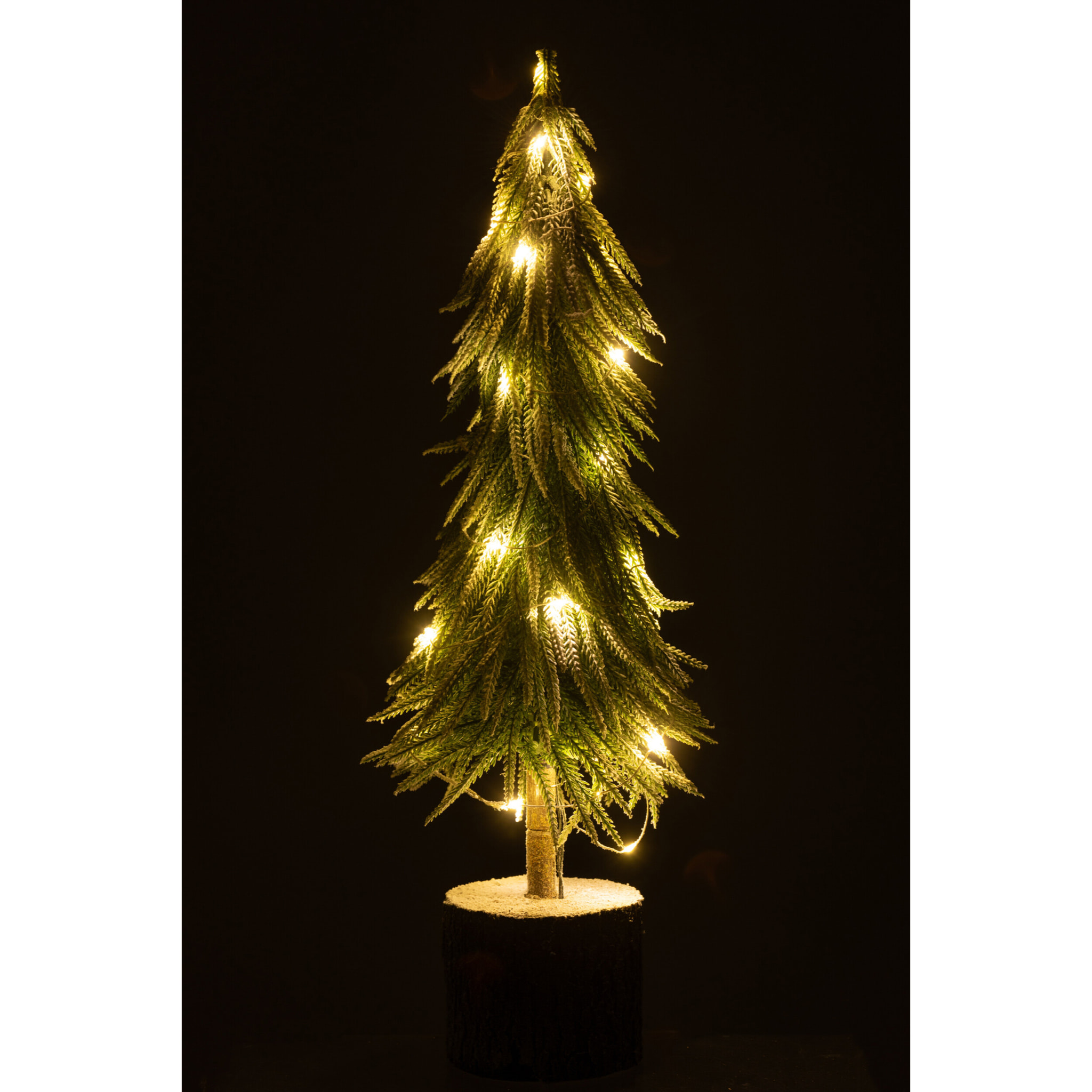 J-Line décoration sapin de Noël - neige artificiel - vert - large - LED