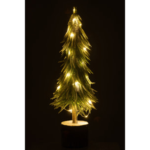 J-Line décoration sapin de Noël - neige artificiel - vert - large - LED