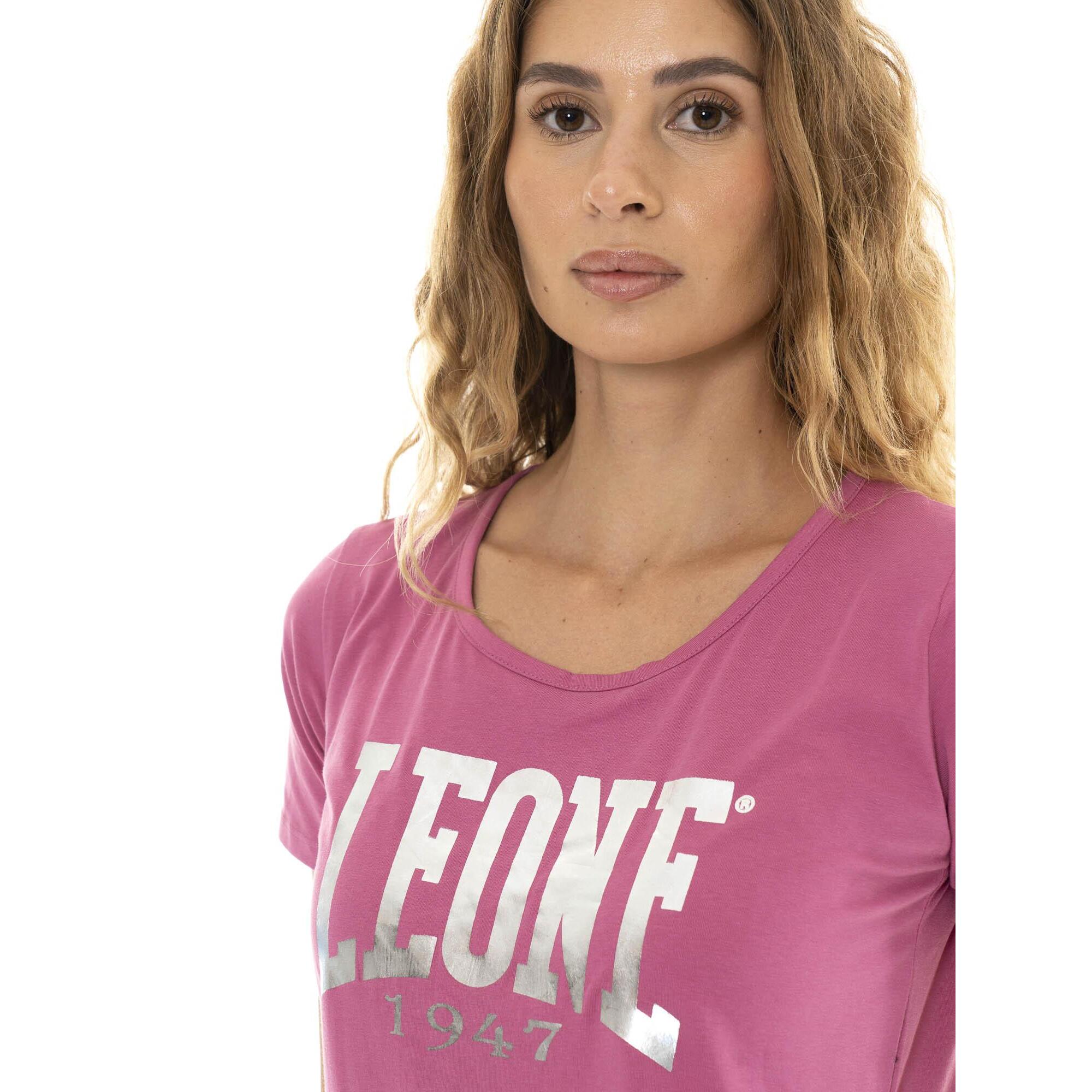 Camiseta de manga corta para mujer con logo grande "Plata"