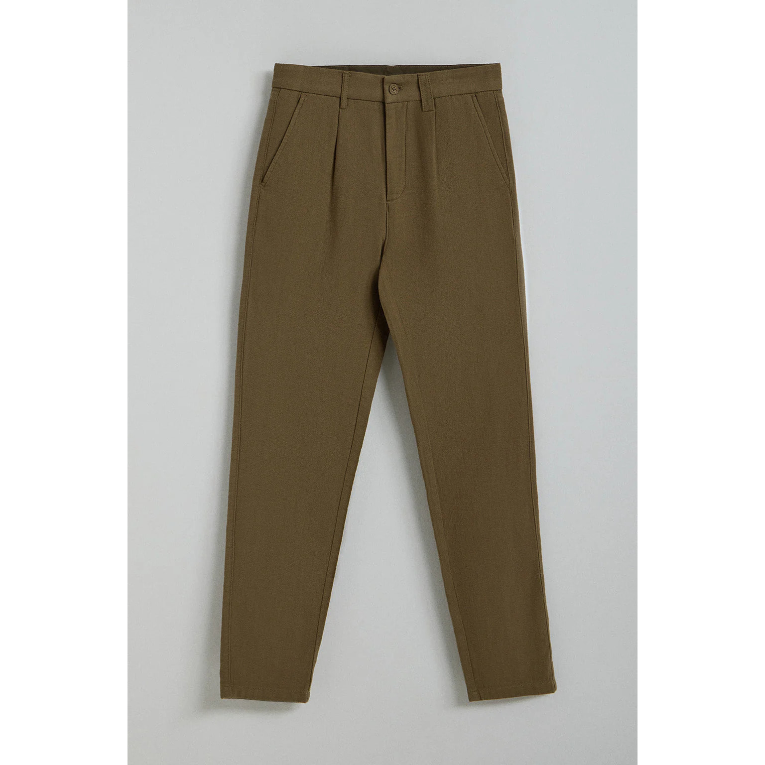Pantaloni Cuba in lino e cotone verde cachi con dettagli ricamati Polo Club