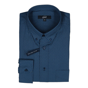 Camicia GRINO microfantasia blu