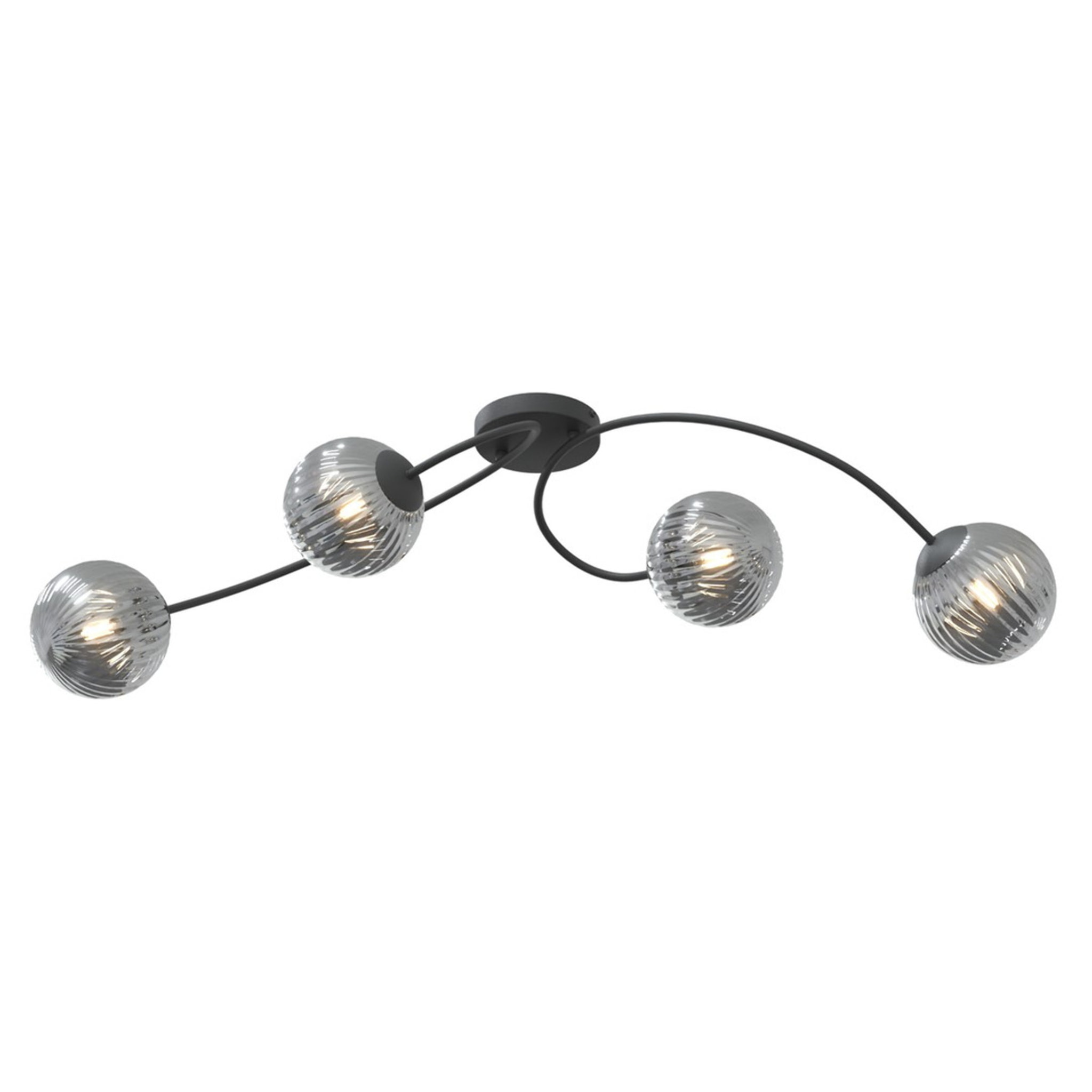 Lampada a sospensione Vibra in acciaio nero grafite e vetro