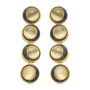 Pendientes con Ojo de Gato acabado oro 18k
