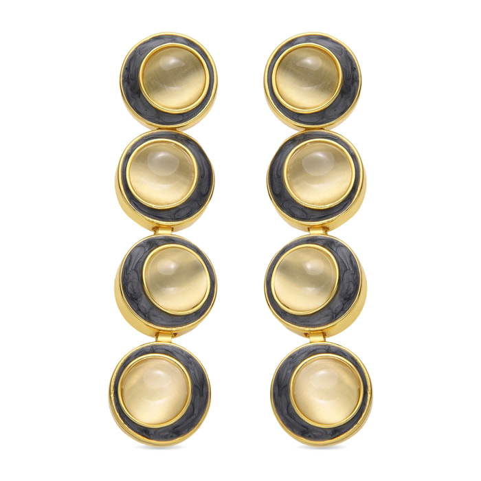 Pendientes con Ojo de Gato acabado oro 18k