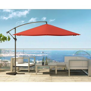 Parasol Bulle LED déporté carré 3x3m terracotta DAVAGNA