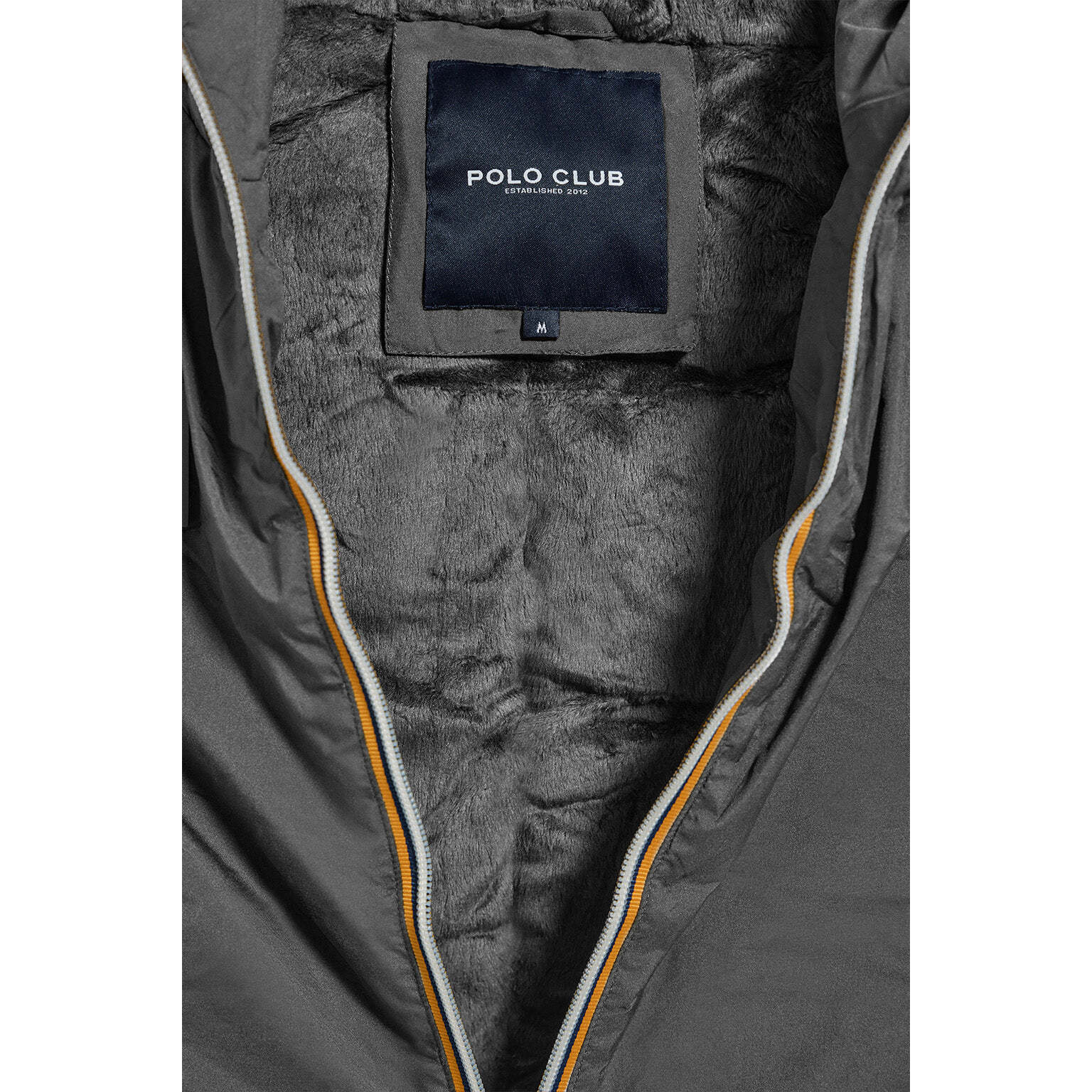 Gilet grigio scuro leggero con cappuccio fisso e particolari Polo Club