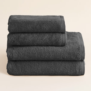 Set de serviettes éponge 100% coton éponge peigné - 600 g/m2 anthracite