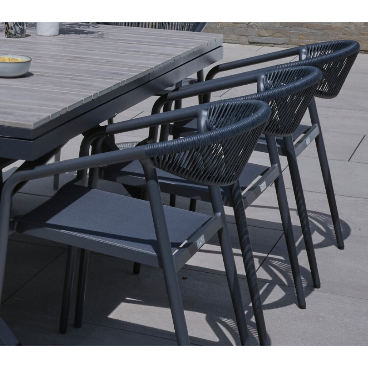 Ensemble table et chaises de jardin  - Gris Perle - CAVALAIRANA