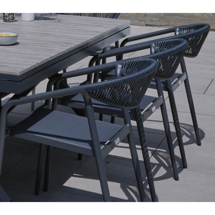 Ensemble table et chaises de jardin  - Gris Perle - CAVALAIRANA