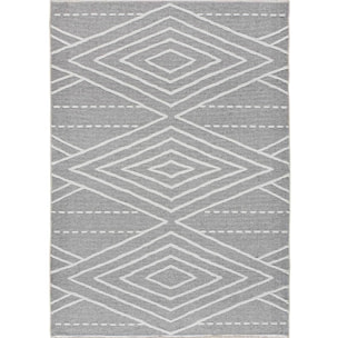 LUX Alfombra geométrica en estilo étnico en color gris, varias medidas disponibles.