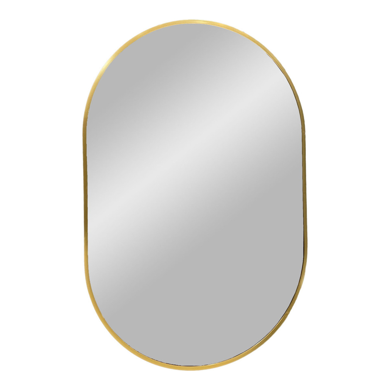 Specchio da parete Madrid in alluminio color ottone 50x80 cm