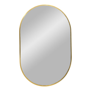 Specchio da parete Madrid in alluminio color ottone 50x80 cm