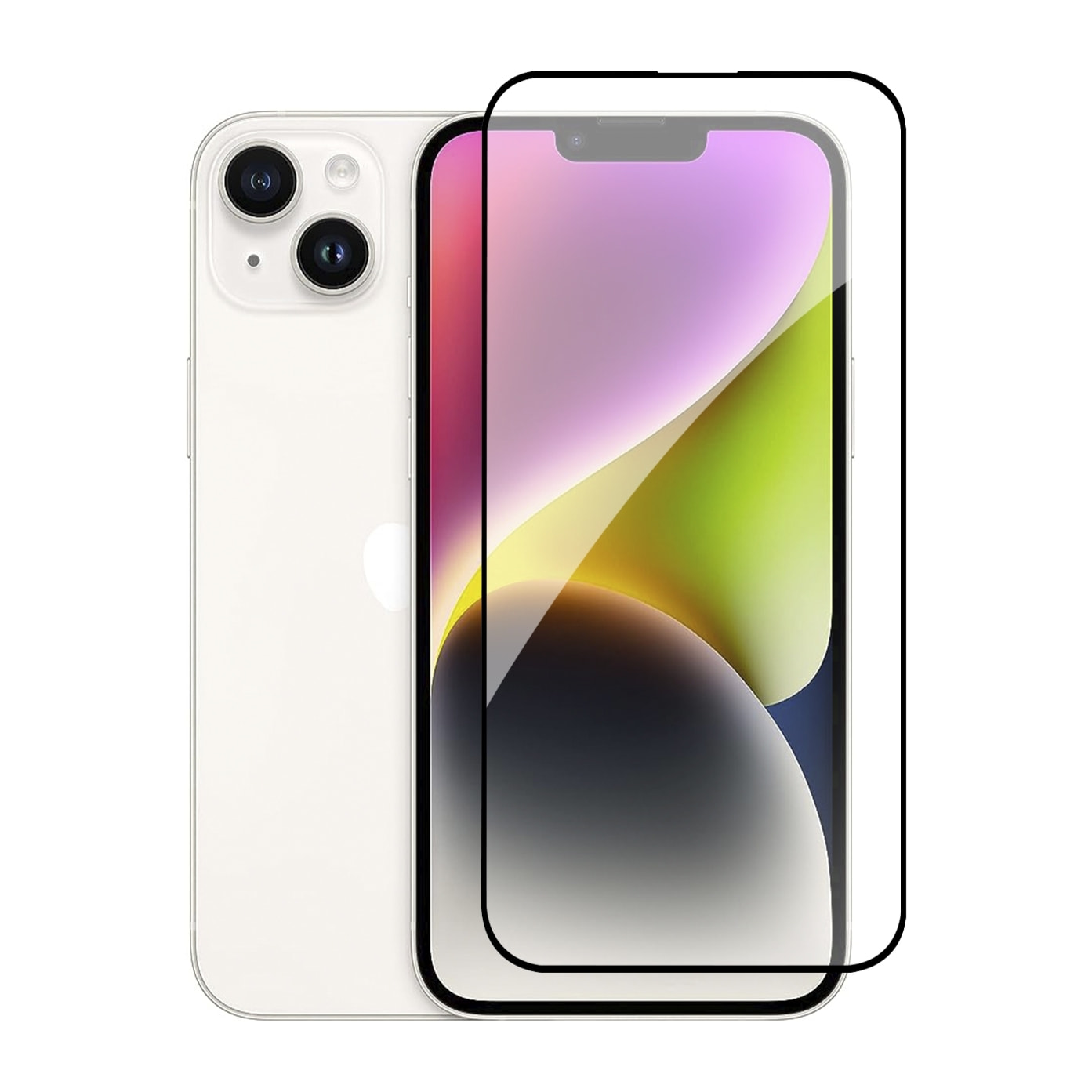 DAM Proteggi schermo in vetro temperato  a copertura totale per iPhone 13 Pro Max / 14 Plus 7,15x0,06x15,5 cm. Colore trasparente