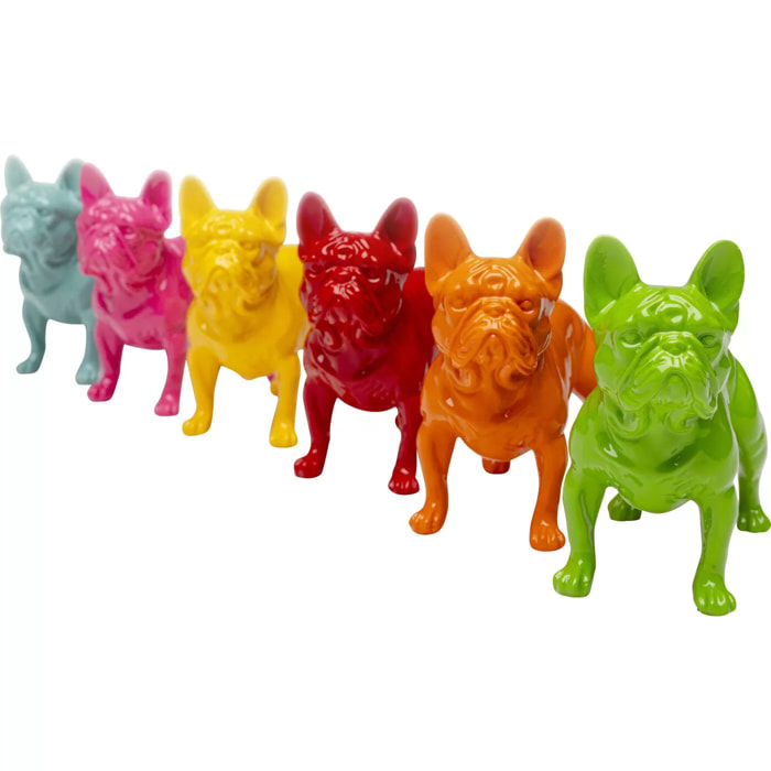 Déco chiens debout multicolores set de 6 Kare Design