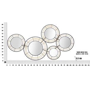PANNELLO IN FERRO C/SPECCHI OPORTO CM 111X9,5X59
