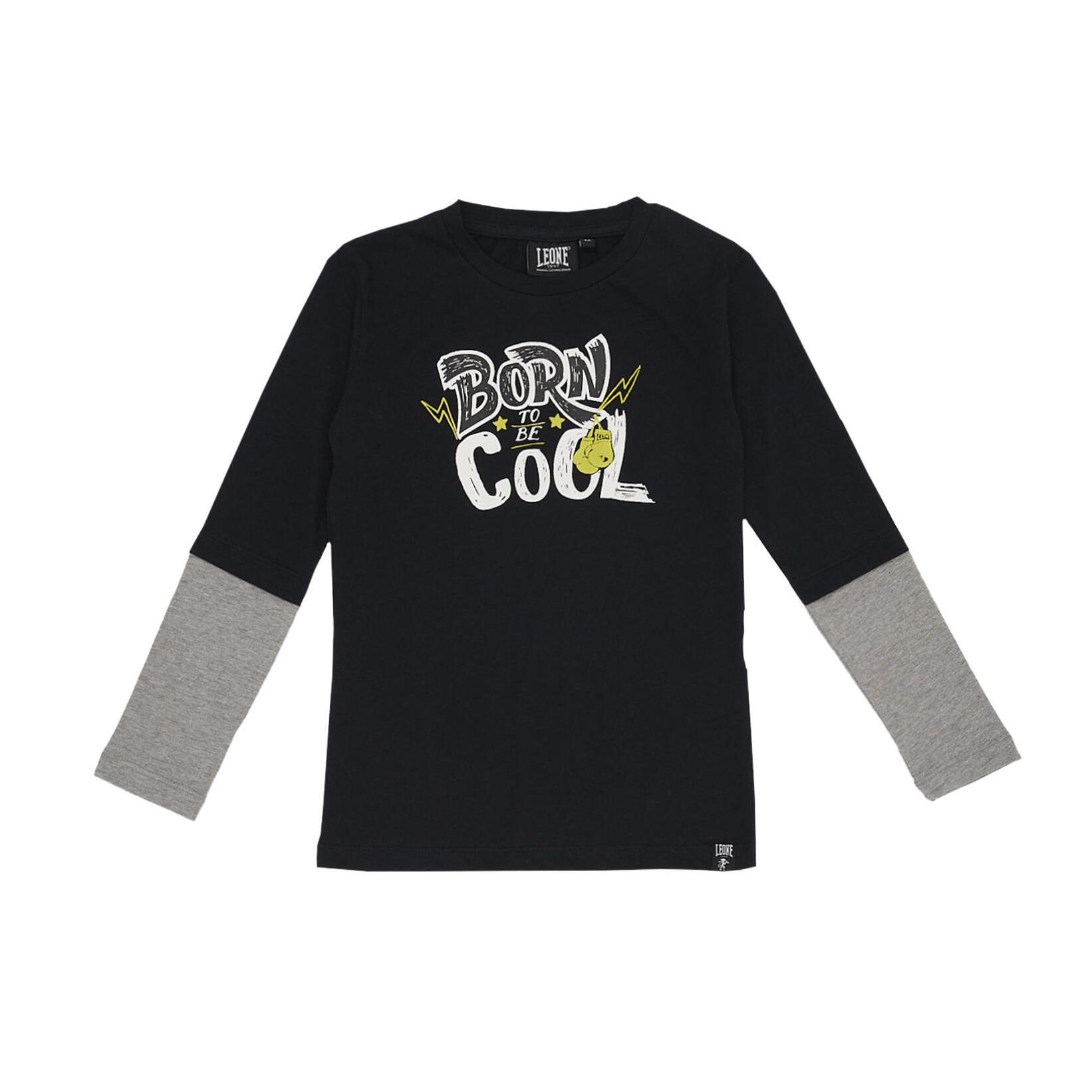 Camiseta infantil bicolor de manga larga con estampado Basic