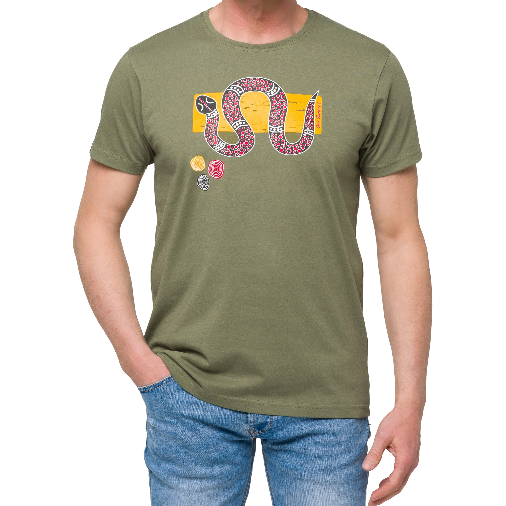 T-shirt in cotone 150 gr Hot Buttered Taipan verde militare.