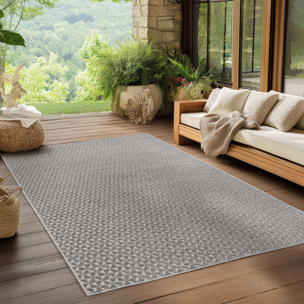 NEREA - Tapis intérieur/extérieur gris, design moderne