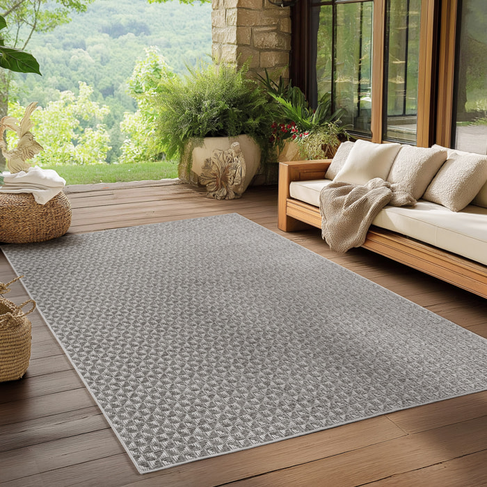 NEREA - Tapis intérieur/extérieur gris, design moderne