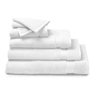 Drap de bain pur coton 550 g/m² uni blanc Elea blanc
