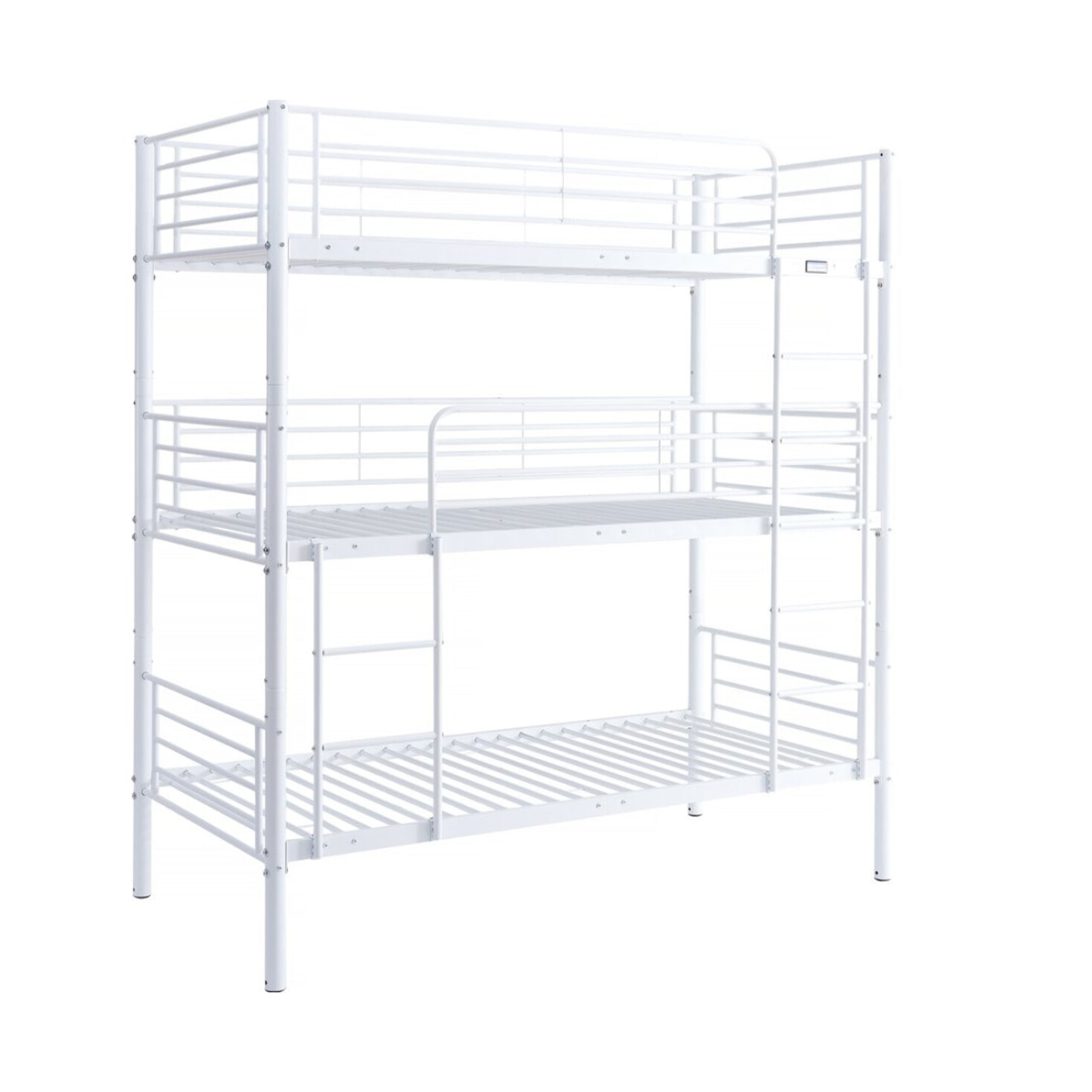 Lit triple superposé metal "Havin" - 90 x 190 cm - Blanc