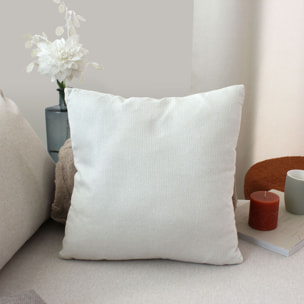 Coussin déhoussable en velours chenillé - Ecru