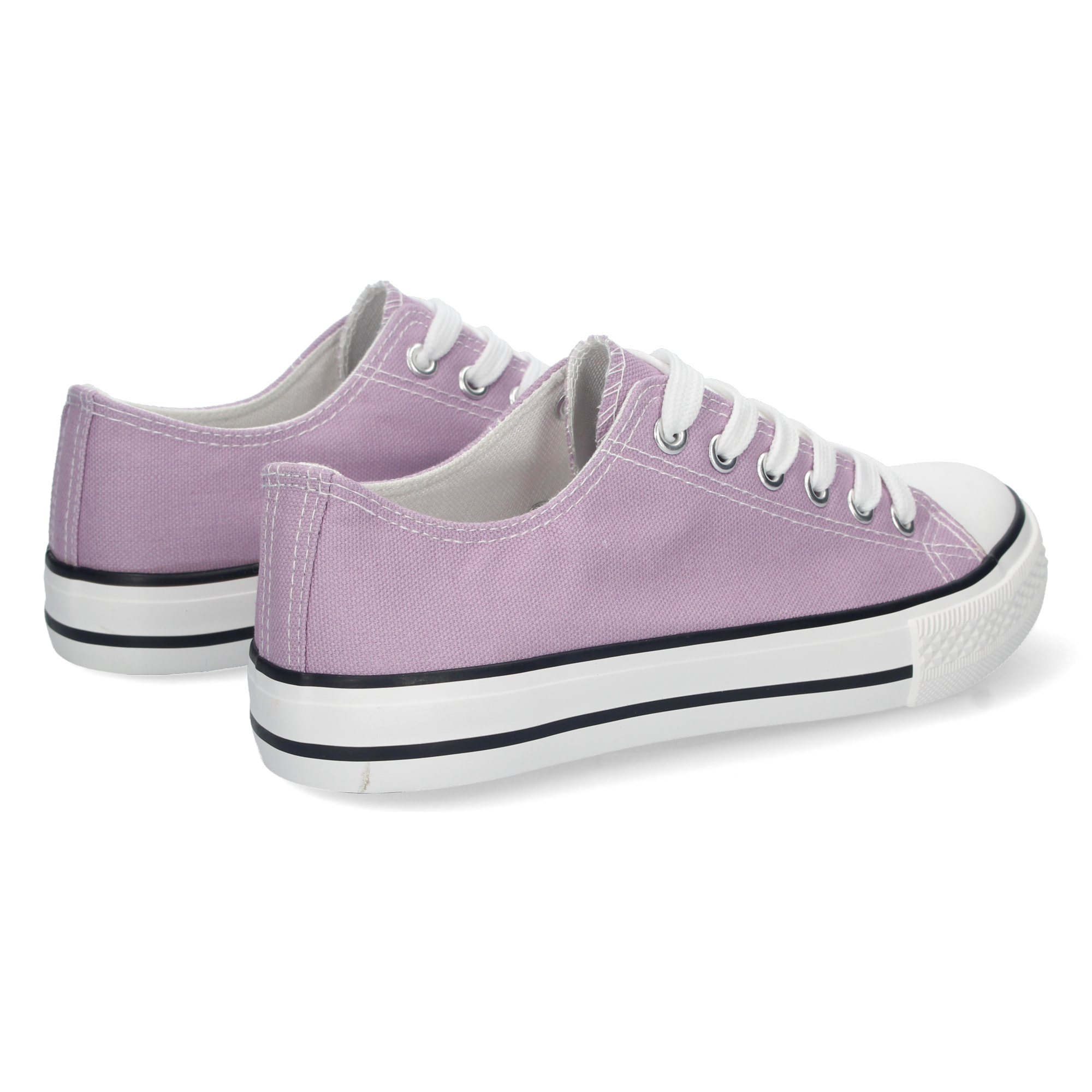 Zapatilla Plana de Lona con Cordones