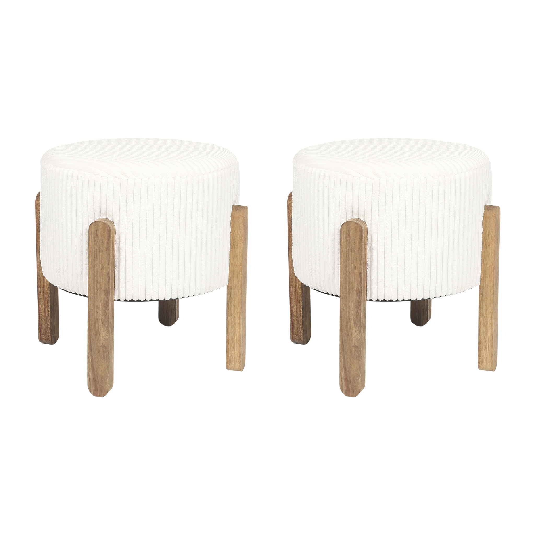 Tabouret Cotele Scott Beige - Lot De 2