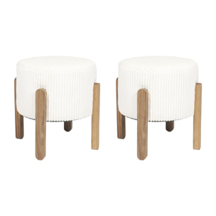 Tabouret Cotele Scott Beige - Lot De 2
