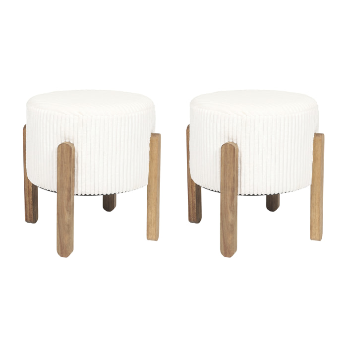Tabouret Cotele Scott Beige - Lot De 2